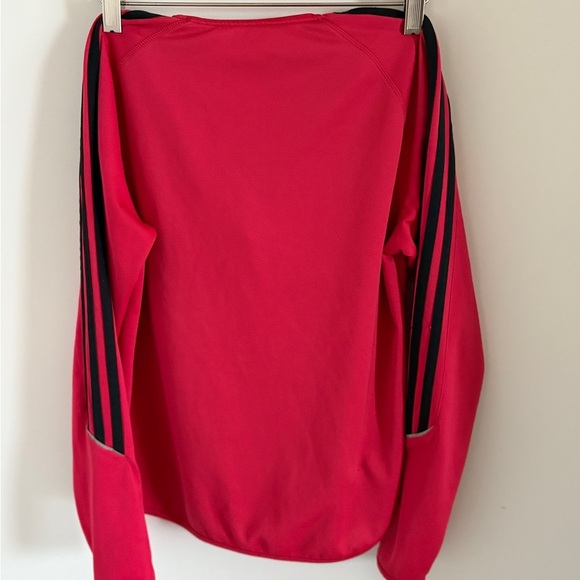 Adidas Bright Pink Youth Jacket with Black Stripes - Picture 3 of 6